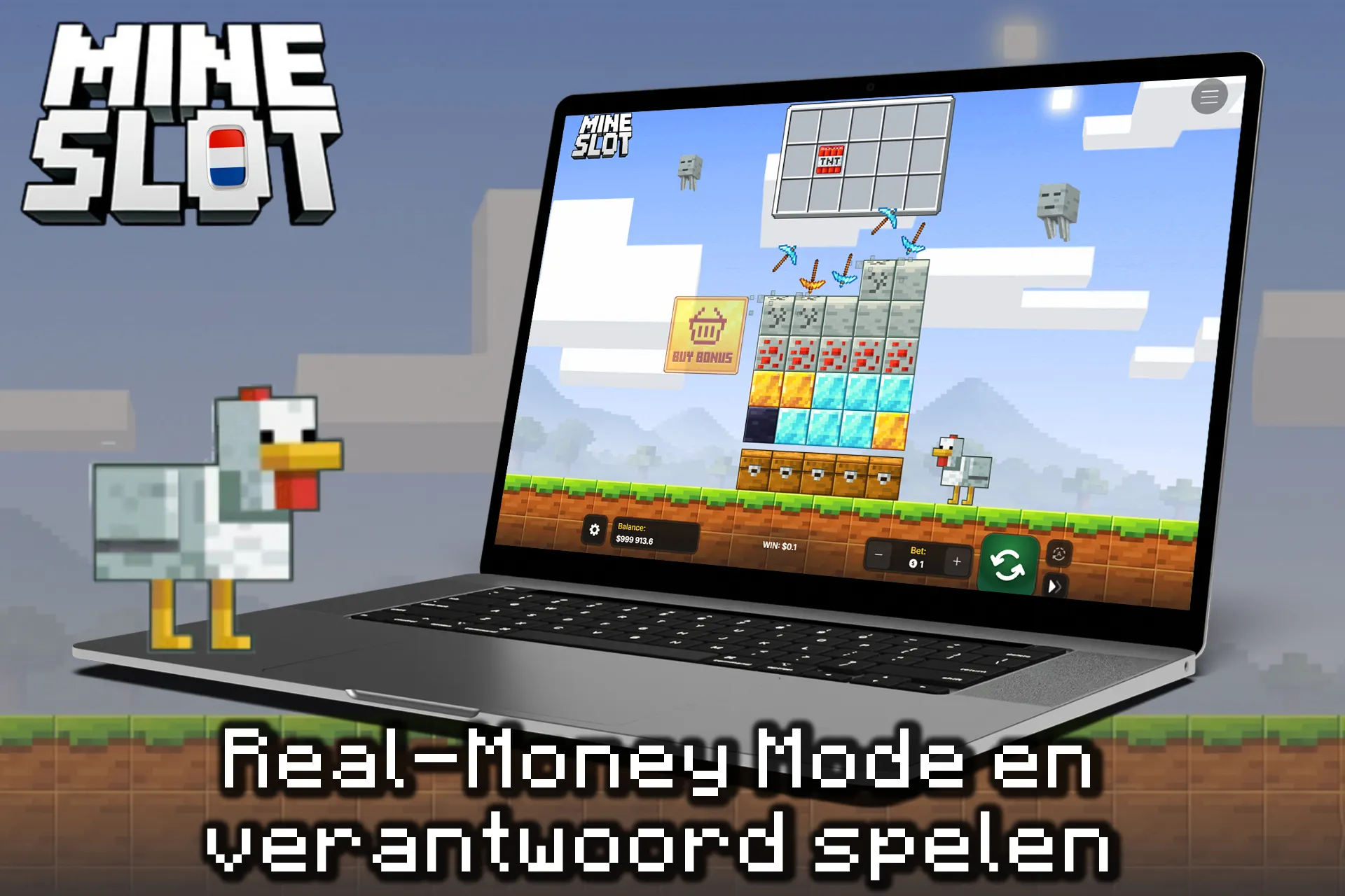 Het spelen van Mine Slot voor echt geld is volledig vrijwillig en bedoeld voor gebruikers die bewust voor deze spelvorm kiezen.